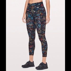Lululemon HR Fast and Free 7/8 Flowerescent Leggings